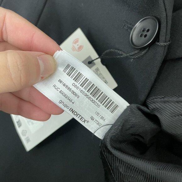 Zara Womens Blazer Suit Jacket M Medium Black Lined Single Breasted 8616/595 NWT - Picture 6 of 13